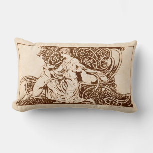 Coussin Rectangle Arthur Rackham, Lady and Dogs
