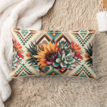 artistic flower pattern pillow