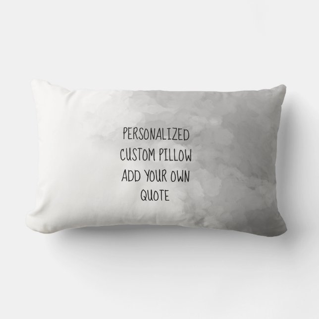 Coussin Rectangle artistique gris et blanc ajouter du texte personna (Recto)