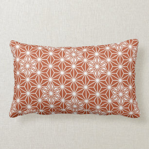 Coussin Rectangle Asanoha japonais ou Motif étoile, terre cuite