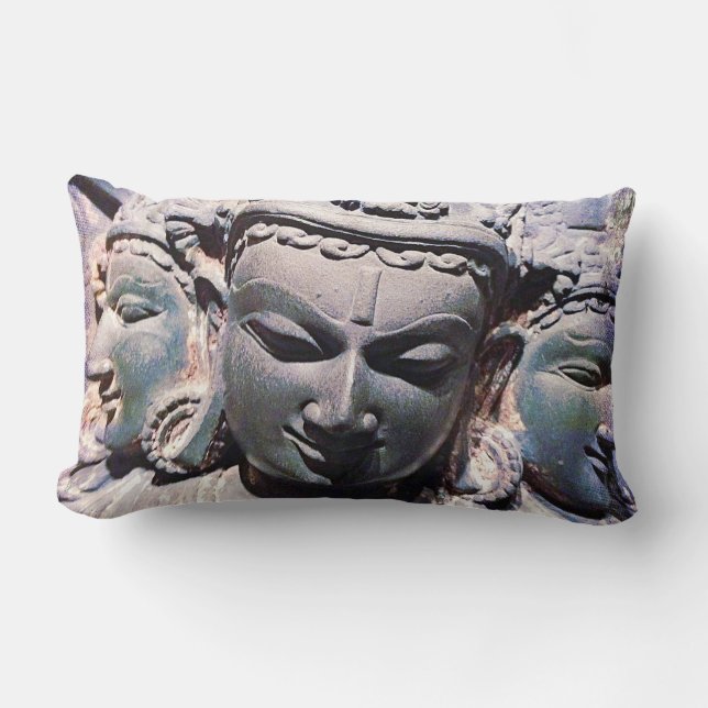 Coussin Rectangle Asie Antique Façades sculptées Statue Photo élégan (Recto)