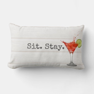 Coussin Rectangle Asseyez-vous. Reste. Cocktail