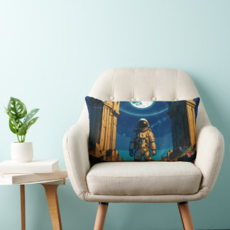 Coussin Rectangle Astronaut Beneath the Celestial Gate