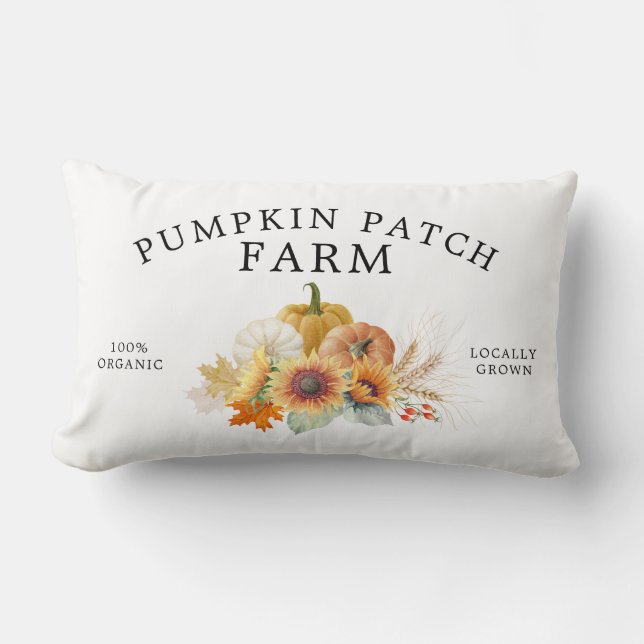 Coussin Rectangle Automne Citrouille Patch Farm Ferme (Recto)