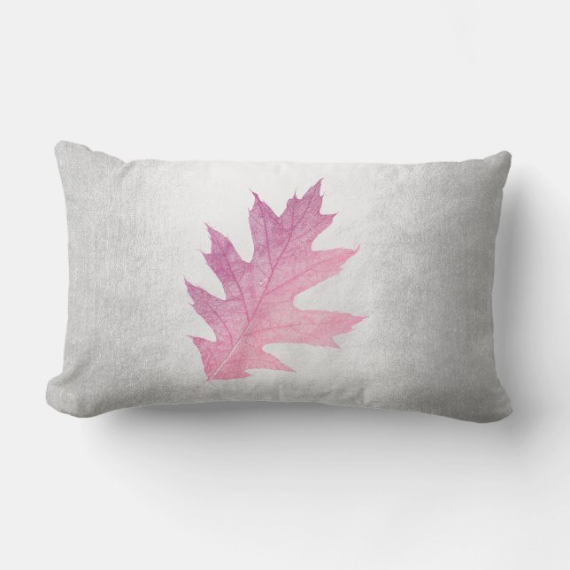 Coussin Rectangle Automne Laisser Maple Pink Silver (Recto)