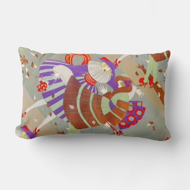 COUSSIN RECTANGLE AUTOMNE QUITTE EN MODE VENT/BEAUTÉ (Recto)