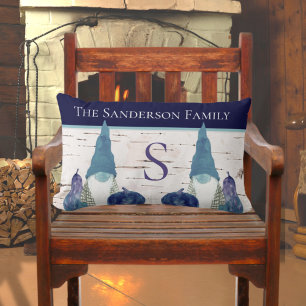 Coussin Rectangle Automne Rustique Automne Gnome Marine Dusty Blue c