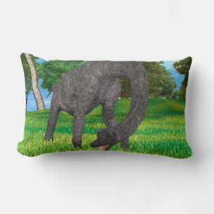 Coussin Rectangle Aventure de dinosaure à long cou dans la jungle