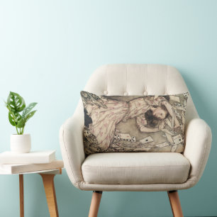 Coussin Rectangle Aventures d'Alice au pays des merveilles vintage p
