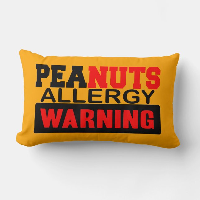 Coussin Rectangle Avertissement d'allergie aux arachides (Recto)