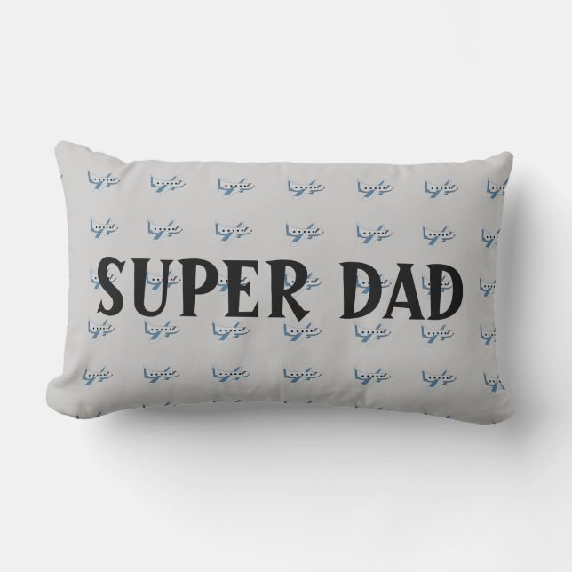 Coussin Rectangle Avions Super Papa (Recto)