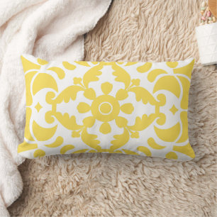 Coussin Rectangle Azulejos jaune portugais espagnol méditerranéen