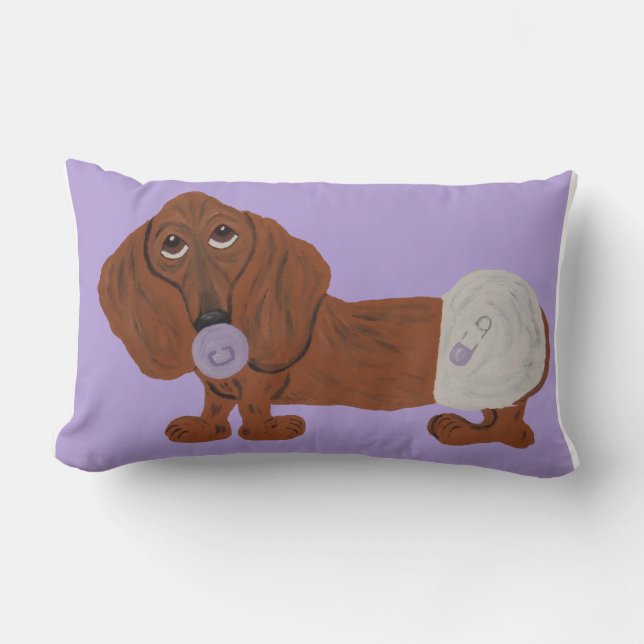 Coussin Rectangle Baby Dachshund (Recto)