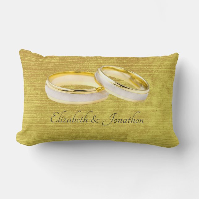Coussin Rectangle Bagues élégantes Mariage simple (Recto)