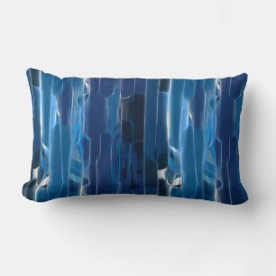 Coussin Rectangle Bain abstrait bleu et blanc