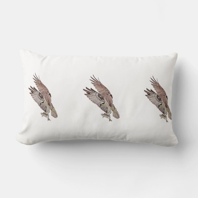 Coussin Rectangle Balbuzard pêcheur avec poisson (Recto)