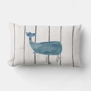 Coussin Rectangle Baleine Bleue Décor Rustique