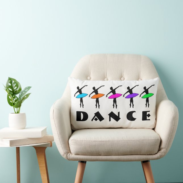 Coussin Rectangle Ballerina Silhouette En Pointe Tutu Danseurs de ba (Chaise)
