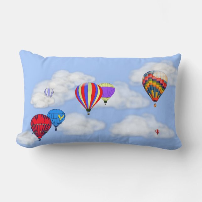 Coussin Rectangle Ballons à air chauds dans les nuages sur le (Recto)