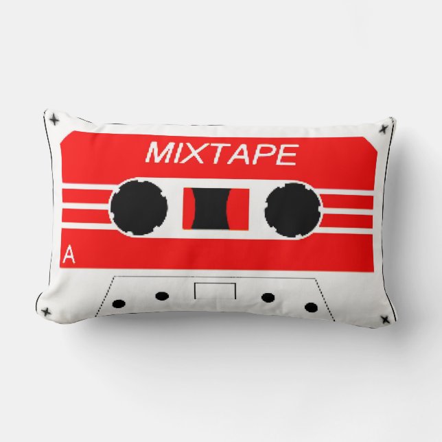 Coussin Rectangle Bande de cassette rouge (Recto)