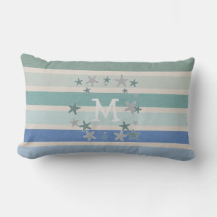 Coussin Rectangle Bandes de plage et poissons d'étoiles de mer réver