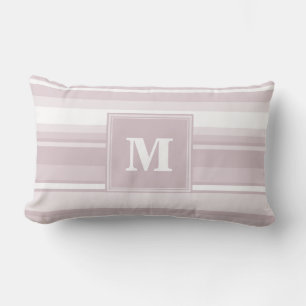 Coussin Rectangle Bandes de quartz roses monogrammes