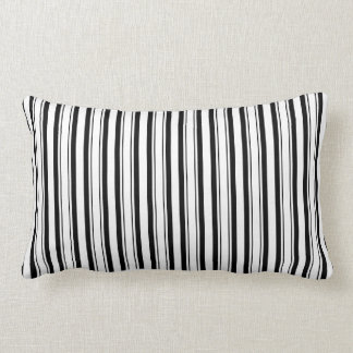 Coussin Rectangle Bandes noires et blanches (Ajouter une 3e couleur)