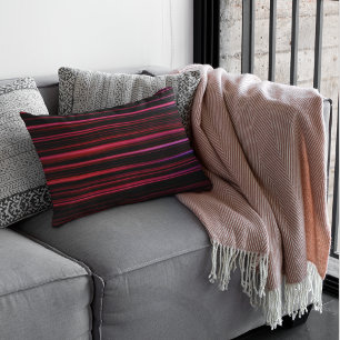 Coussin Rectangle Bandes rouges Abstraites