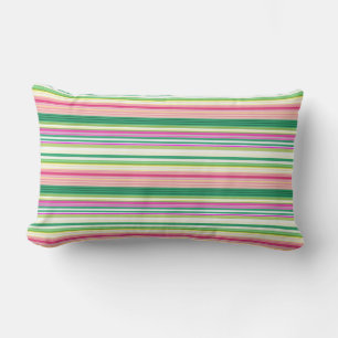 Coussin Rectangle Bandes vert rose pâle