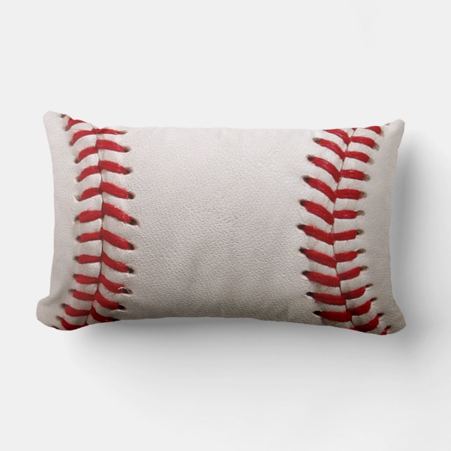 Coussin Rectangle Baseball et Softball Couture Rouge (Recto)