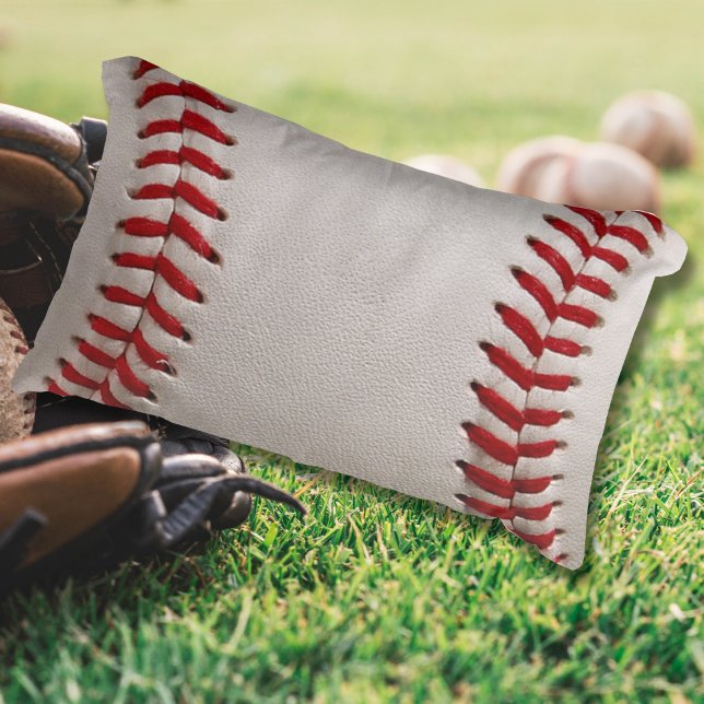 Coussin Rectangle Baseball et Softball Couture Rouge (Créateur téléchargé)