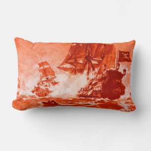 Coussin Rectangle BATAILLE DE BATEAU EN rouge