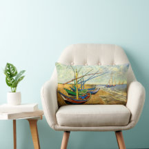 Bateaux de pêche de Van Gogh sur la plage à Sainte