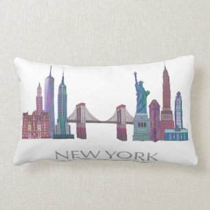 Coussin Rectangle Bâtiments couleur New York Skyline