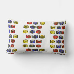 Coussin Rectangle bâtiments multicolores