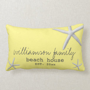 Coussin Rectangle Beach House Fécule Côtière Jaune Gris Moderne