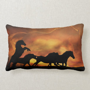 Coussin Rectangle Beau Cheval Sauvage Jeu d'Oreiller