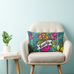 Coussin Rectangle Beauté de l'oreiller avec fleurs