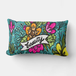 Coussin Rectangle Beauté de l'oreiller avec fleurs
