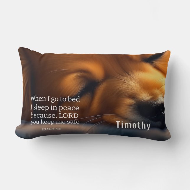Coussin Rectangle Belle Bible de Chiot (Recto)