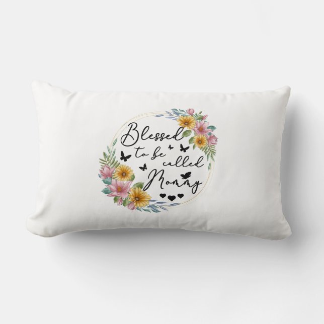 Coussin Rectangle Béni D'Être Appelé Maman Tournesol Maman Mères (Recto)