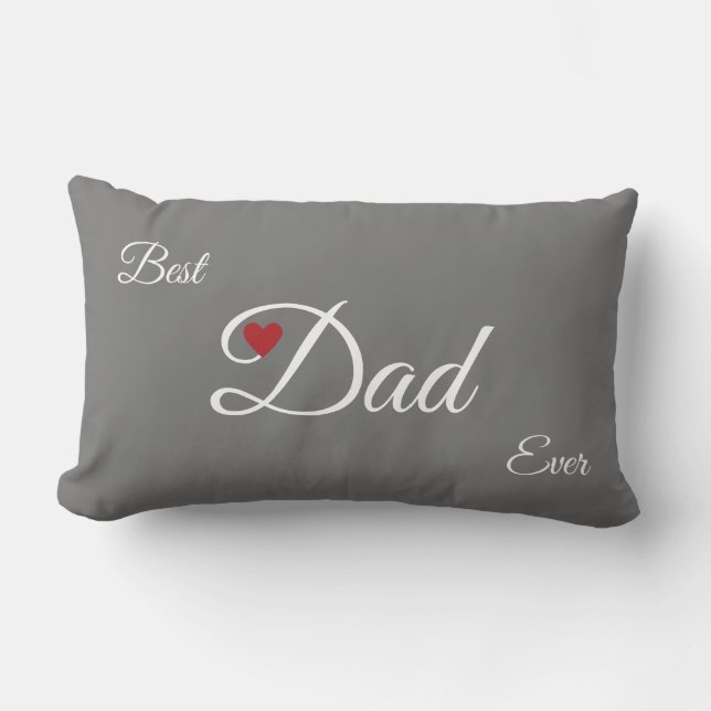 Coussin Rectangle Best Heart Papa sur Grey (Recto)