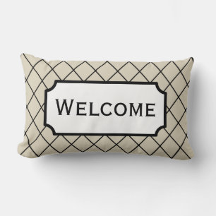 Coussin Rectangle Bienvenue Accueil Affaires Chambre d'Hôtes Jeter O