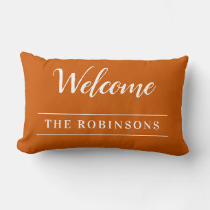 Coussin Rectangle Bienvenue Burange Nom de famille personnalisé