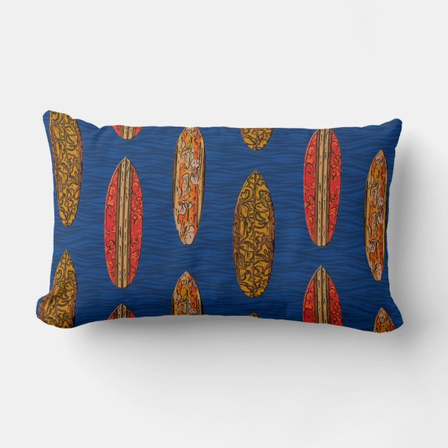Coussin Rectangle Big Wave Hawaii Surboards (Recto)