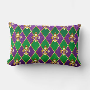 Coussin Rectangle Bijoux Fond Mardi Gras