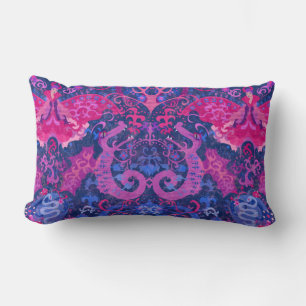 Coussin Rectangle Bisexual Dragon Damask - Bi Pride Drapeau Couleurs