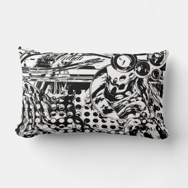 Coussin Rectangle Black and White Geometric Art 20 (Recto)