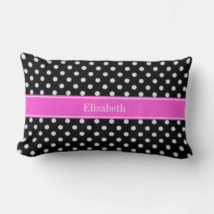 Coussin Rectangle Black and White Polka Dots