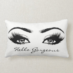 Coussin Rectangle Black Blanc Yeux Lash de maquillage Bonjour magnif
